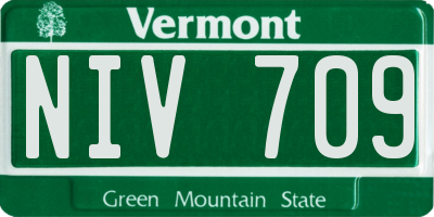 VT license plate NIV709