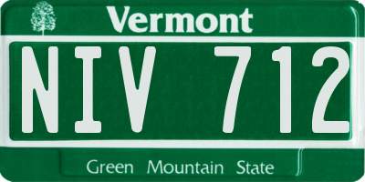 VT license plate NIV712