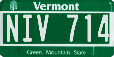 VT license plate NIV714