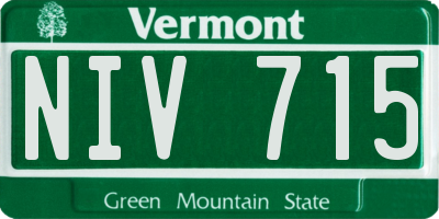 VT license plate NIV715