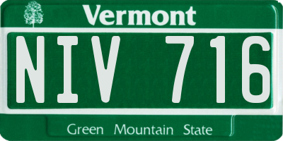 VT license plate NIV716