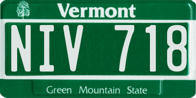 VT license plate NIV718