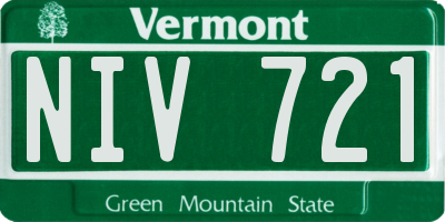 VT license plate NIV721