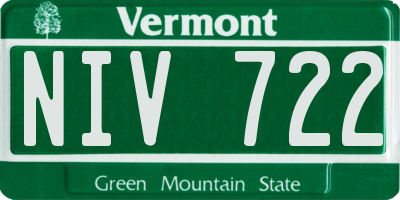 VT license plate NIV722