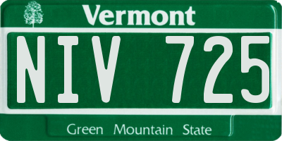 VT license plate NIV725