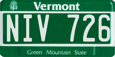 VT license plate NIV726