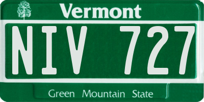 VT license plate NIV727