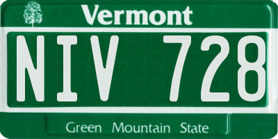 VT license plate NIV728