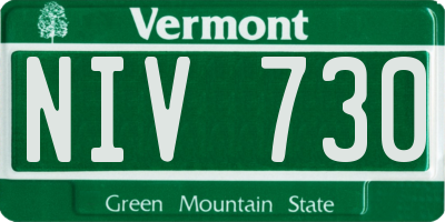 VT license plate NIV730