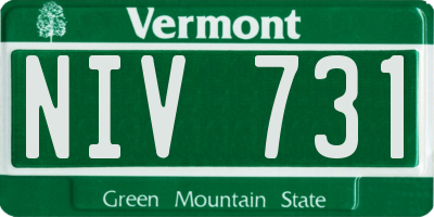VT license plate NIV731