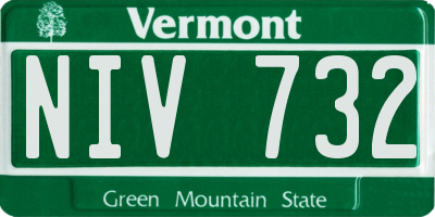 VT license plate NIV732