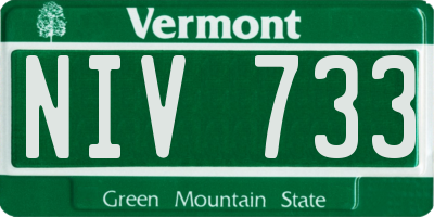 VT license plate NIV733