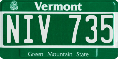 VT license plate NIV735