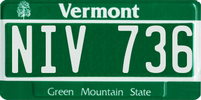 VT license plate NIV736