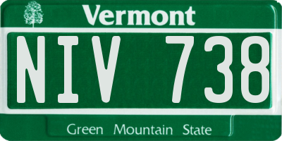 VT license plate NIV738