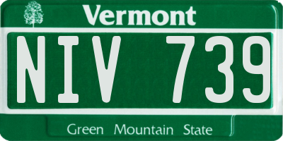 VT license plate NIV739