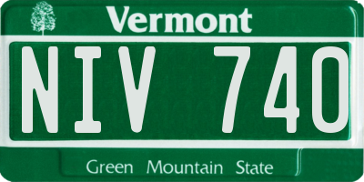 VT license plate NIV740