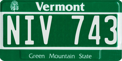 VT license plate NIV743