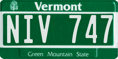 VT license plate NIV747