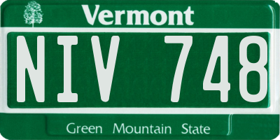 VT license plate NIV748
