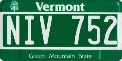 VT license plate NIV752