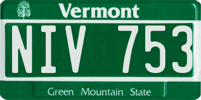 VT license plate NIV753