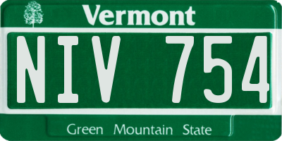 VT license plate NIV754