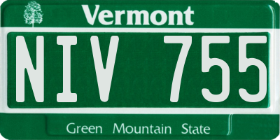VT license plate NIV755