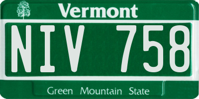 VT license plate NIV758