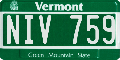 VT license plate NIV759