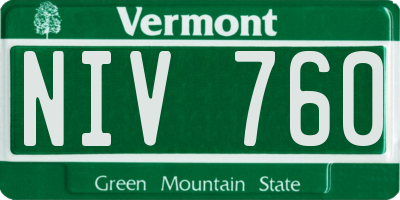 VT license plate NIV760