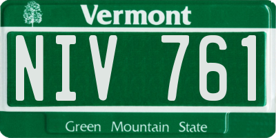 VT license plate NIV761
