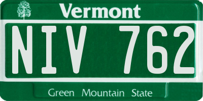 VT license plate NIV762