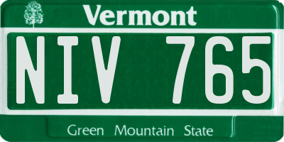 VT license plate NIV765