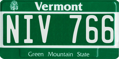 VT license plate NIV766
