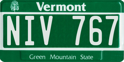 VT license plate NIV767