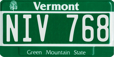 VT license plate NIV768