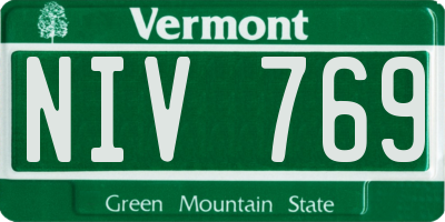 VT license plate NIV769