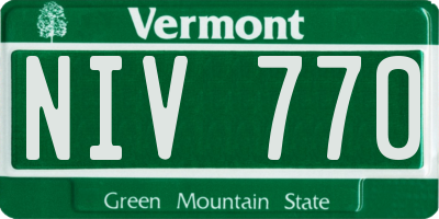 VT license plate NIV770