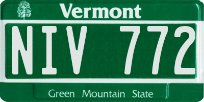 VT license plate NIV772