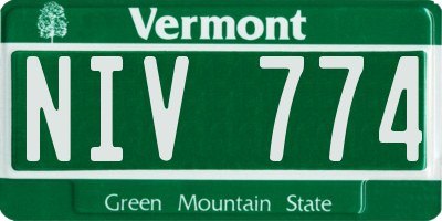VT license plate NIV774