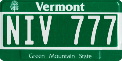 VT license plate NIV777