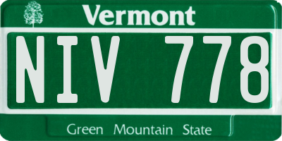VT license plate NIV778