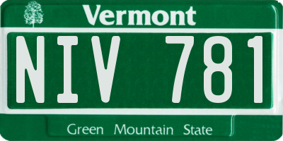 VT license plate NIV781