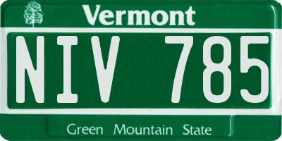VT license plate NIV785