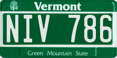 VT license plate NIV786