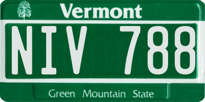 VT license plate NIV788