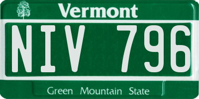 VT license plate NIV796