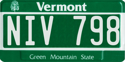 VT license plate NIV798