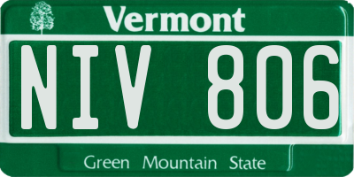 VT license plate NIV806